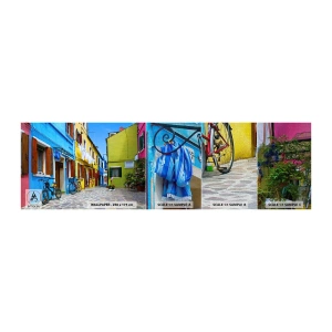 Fotótapéta Minta Premium Canvas - Pasztell, édes sikátor - Város, Kerékpárok, Sikátor - 100x30 cm