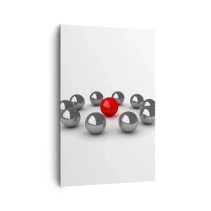Vászonkép - Ezüst és piros kör - 80x120 cm