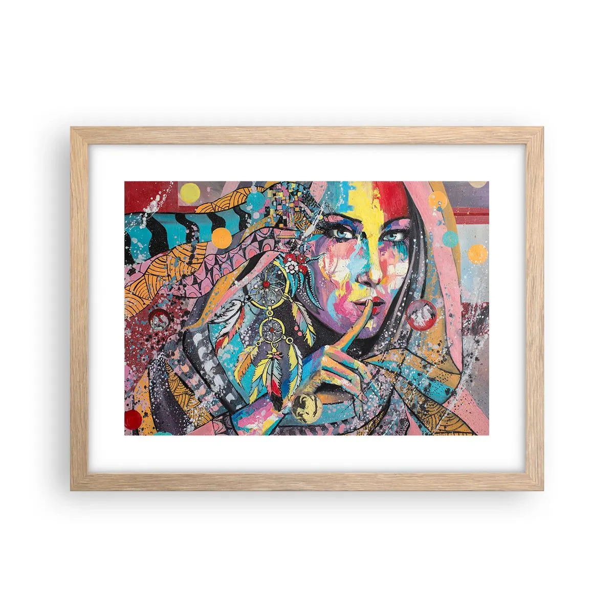 Poszter világos tölgy keretben - Maradj csendben, amíg meg nem érted - 40x30 cm