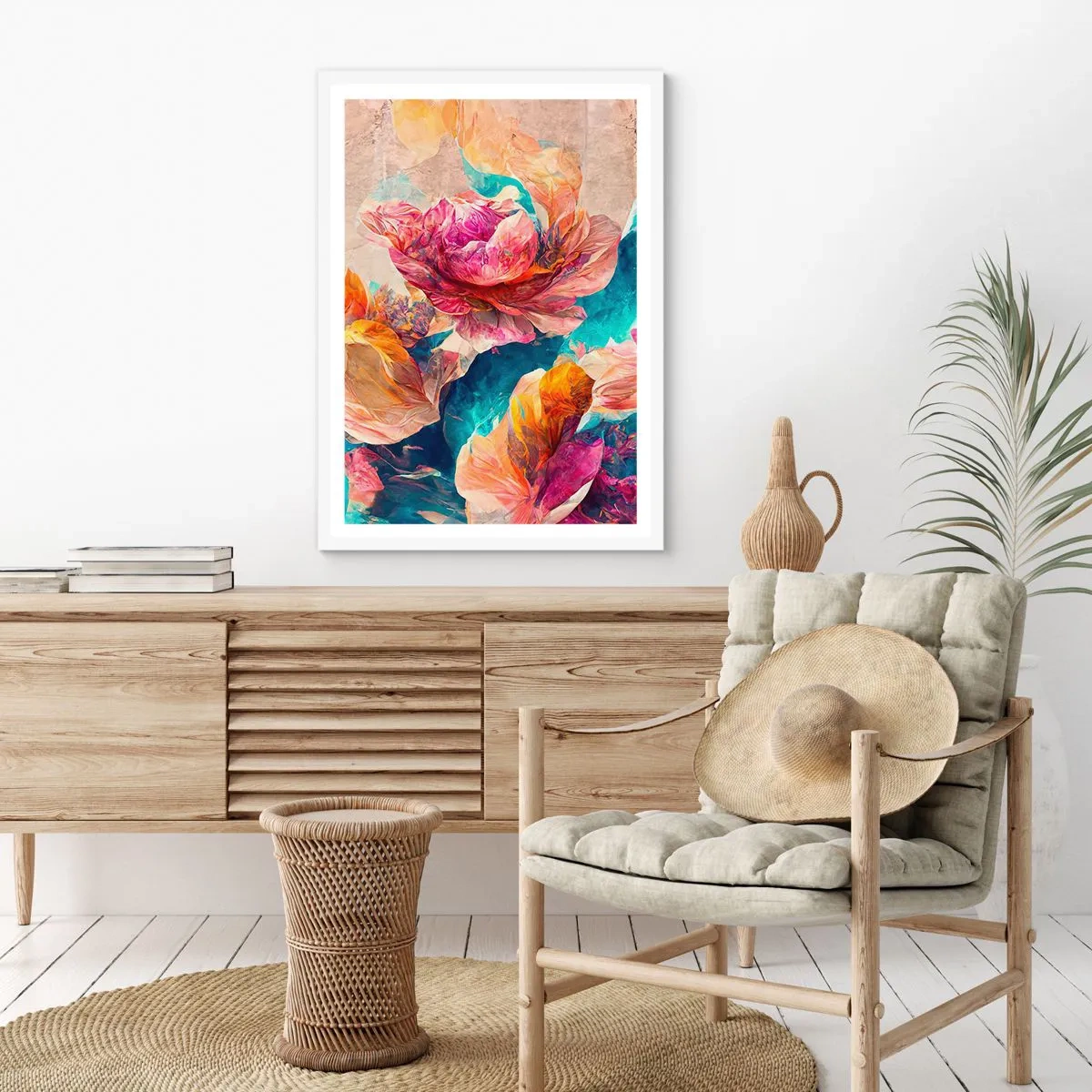 Poszter fekete keretben - Egy csokor színes pompája - 40x50 cm