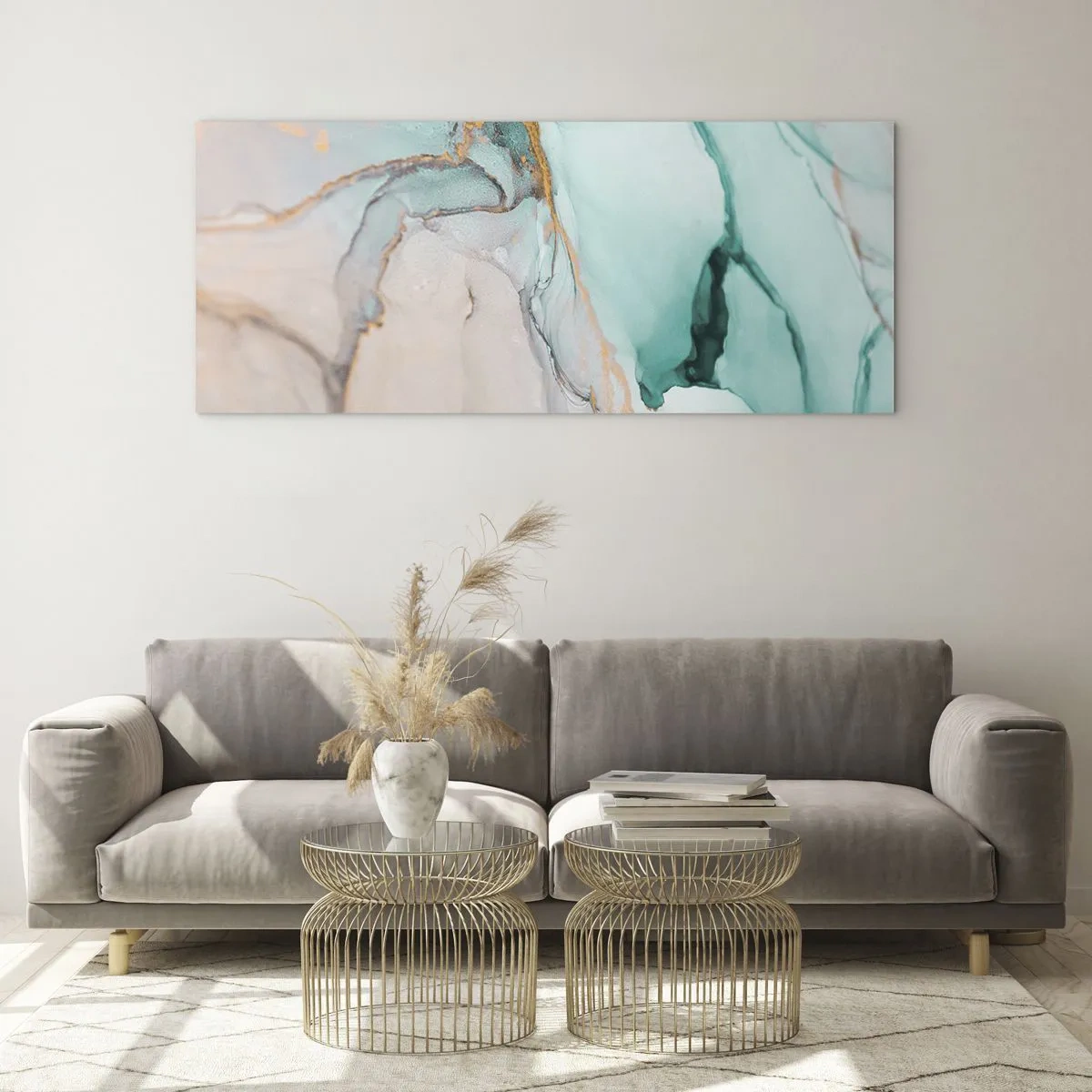 Üveg kép - Formák és színek tánca - 140x50 cm