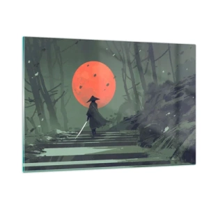 Üveg kép - Vörös hold harcosa - 120x80 cm