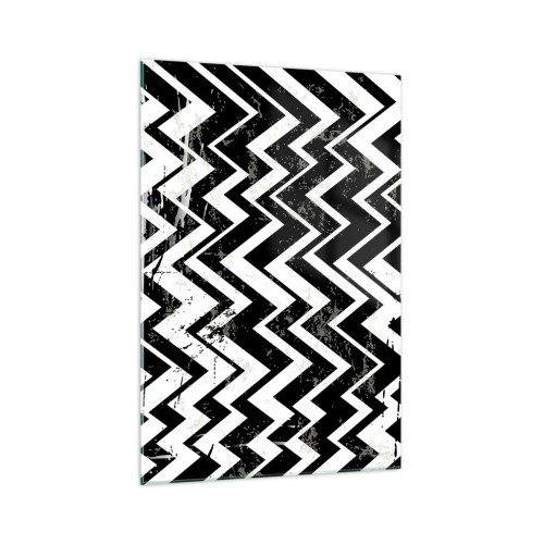 Üveg kép - Zyg-fehér, zag-fekete - 70x100 cm