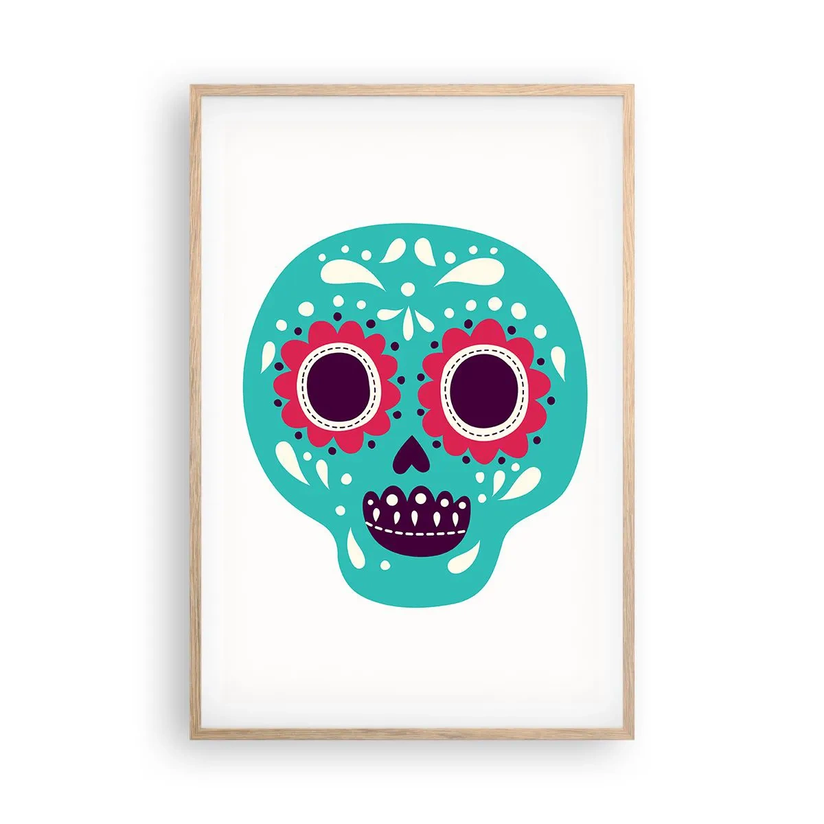 Poszter világos tölgy keretben - Az élet - szórakozás a halálig - 61x91 cm