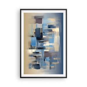 Poszter fehér keretben - Kék építmény - 61x91 cm