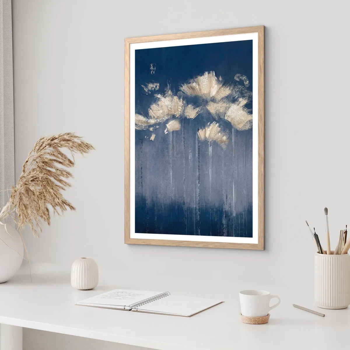Poszter világos tölgy keretben - Mint szirmok a szélben - 61x91 cm