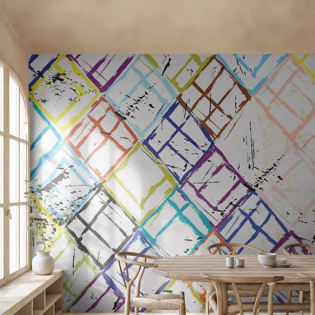 Öntapadós Fotótapéta Deluxe Sticker - Bérelhető cellák - Absztrakció, Darab, Modern minta - 500x350 cm