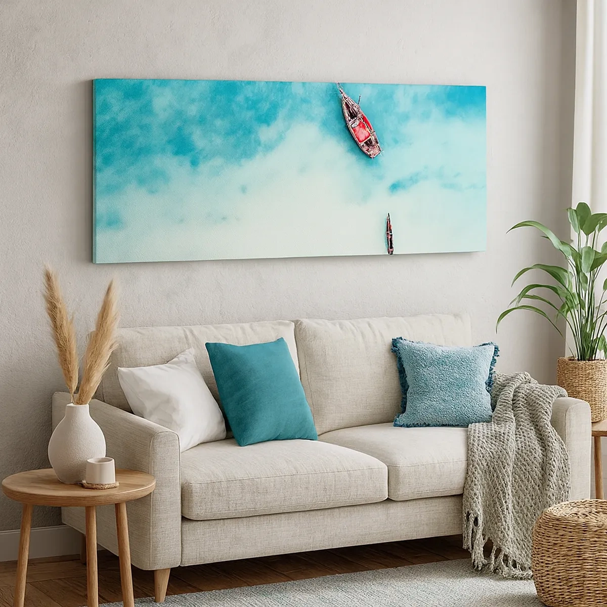 Vászonkép - A Zanzibár strandjain, amikor sok a víz... - 30x30 cm