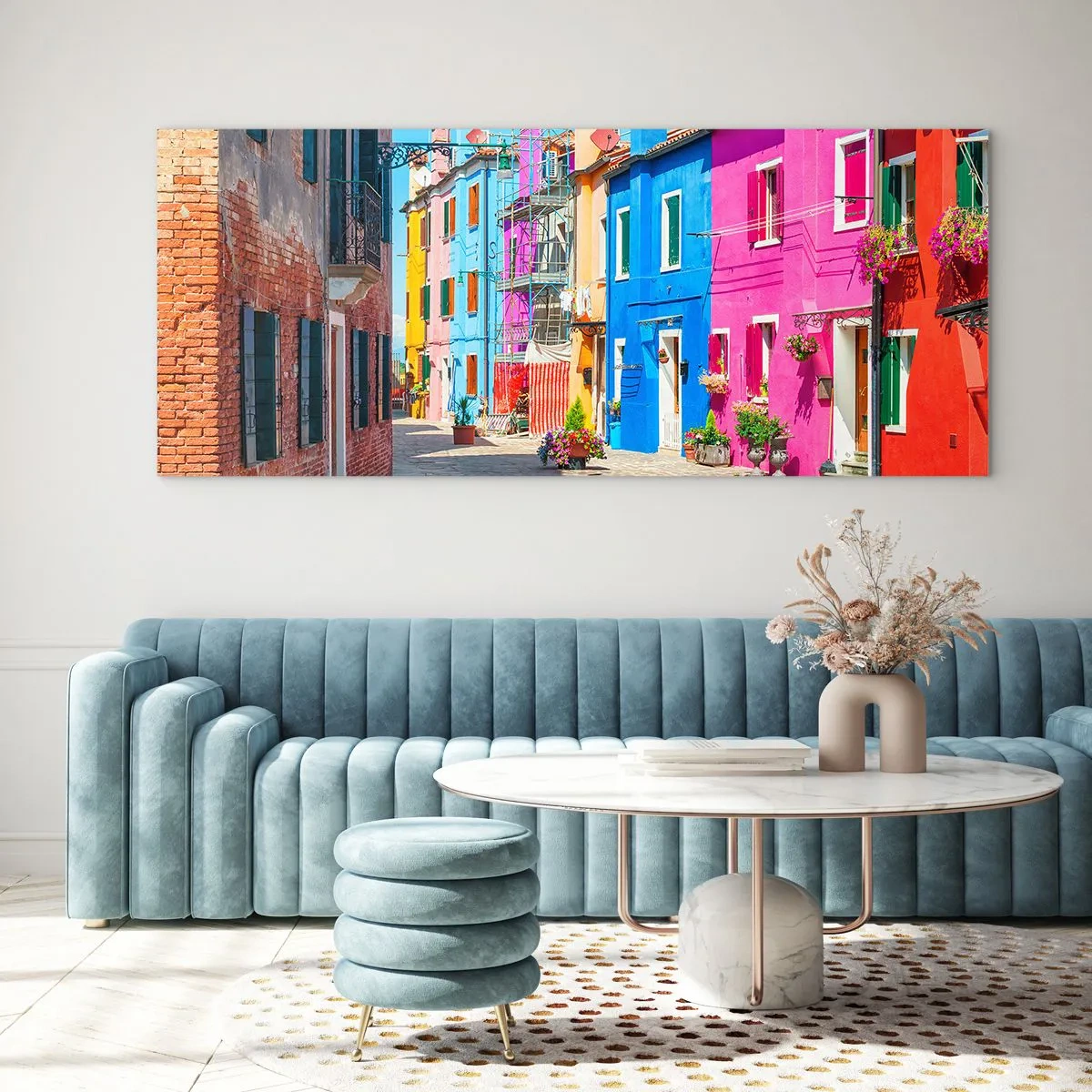 Üveg kép - Város "A papagájoknál" - 100x40 cm