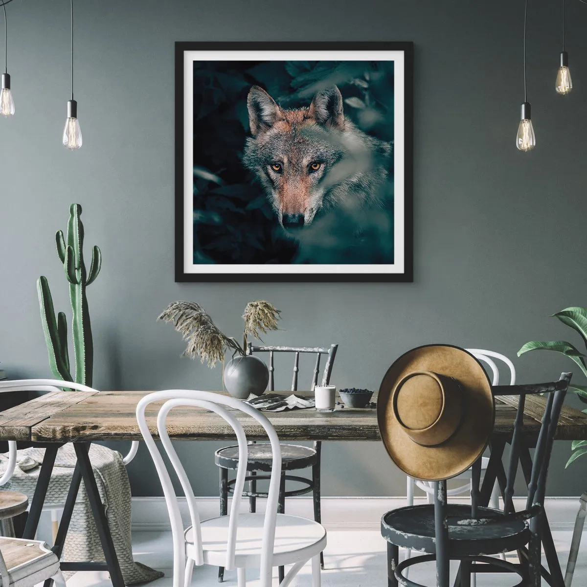 Poszter fehér keretben - Vadász - 60x60 cm