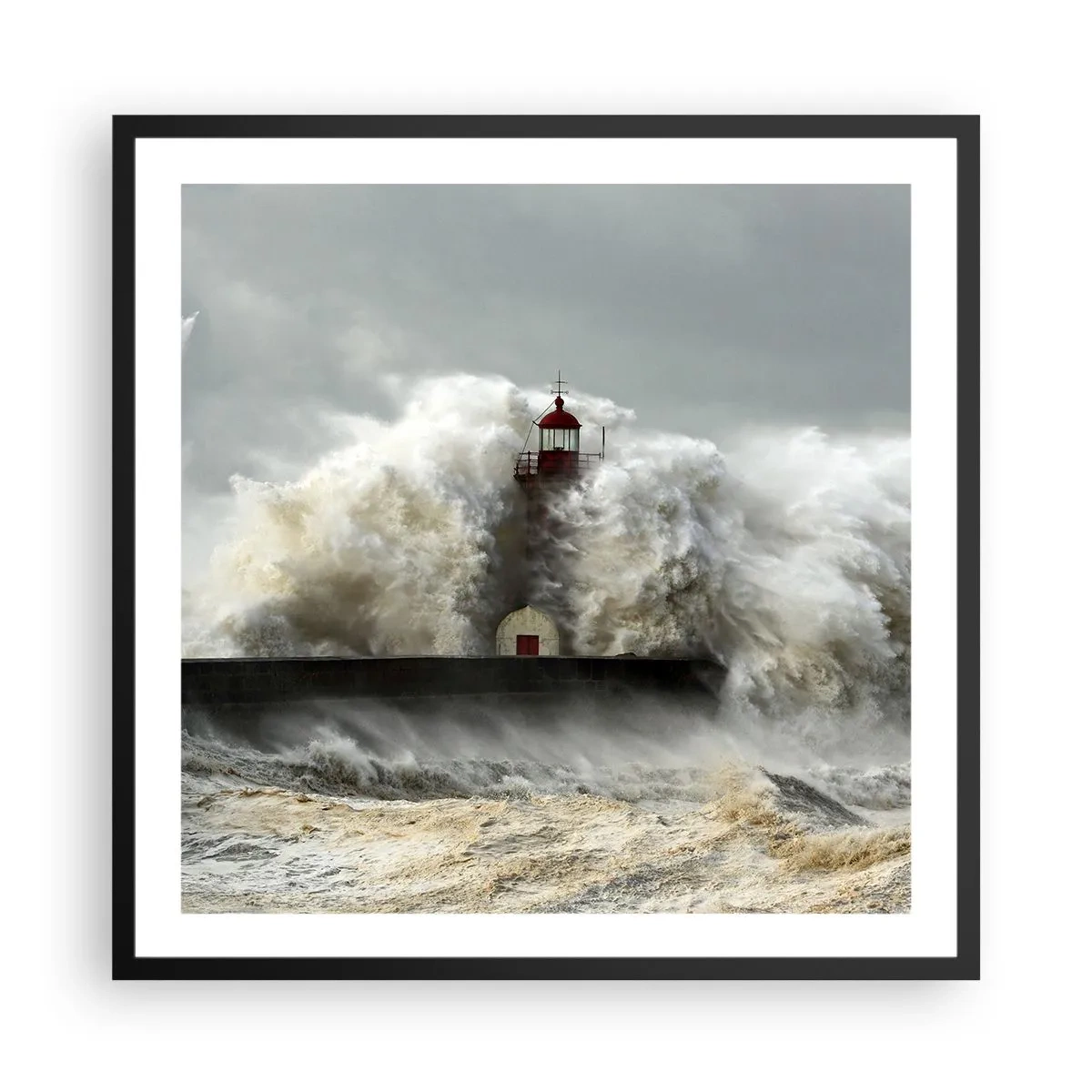 Poszter fehér keretben - Az óceán haragja - 60x60 cm