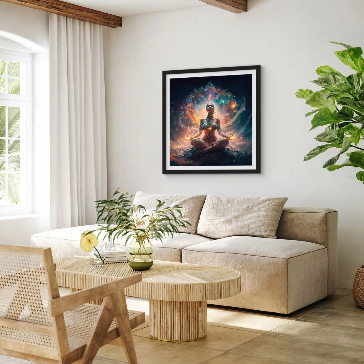 Poszter fehér keretben - A jó energia áramlása - 40x40 cm