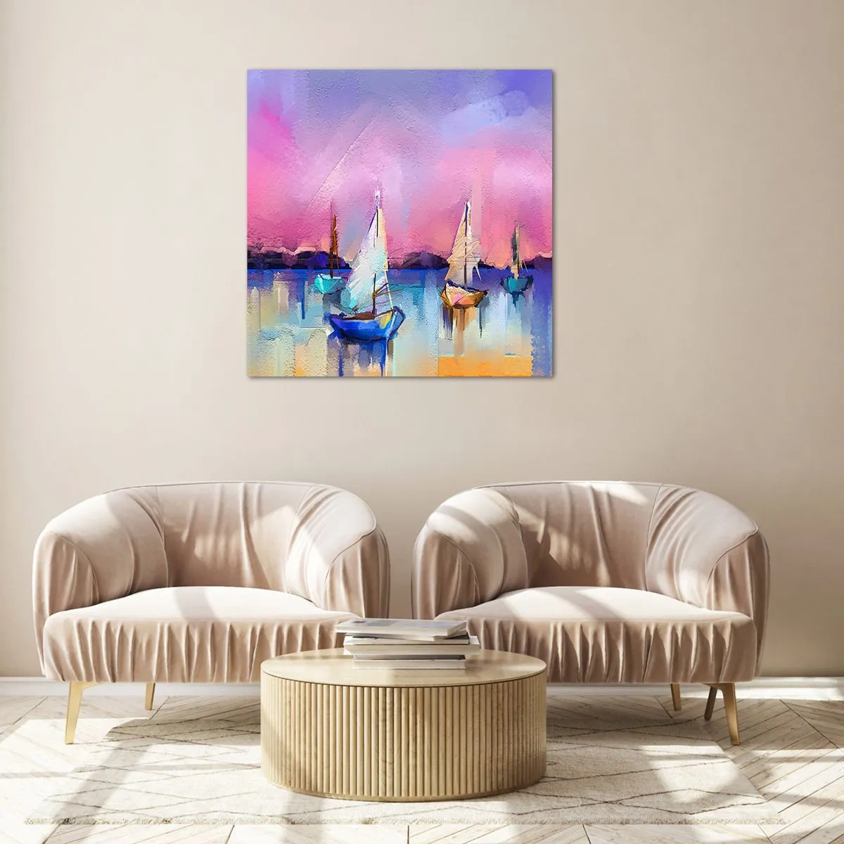 Üveg kép - Irány: széles vizek - 60x60 cm