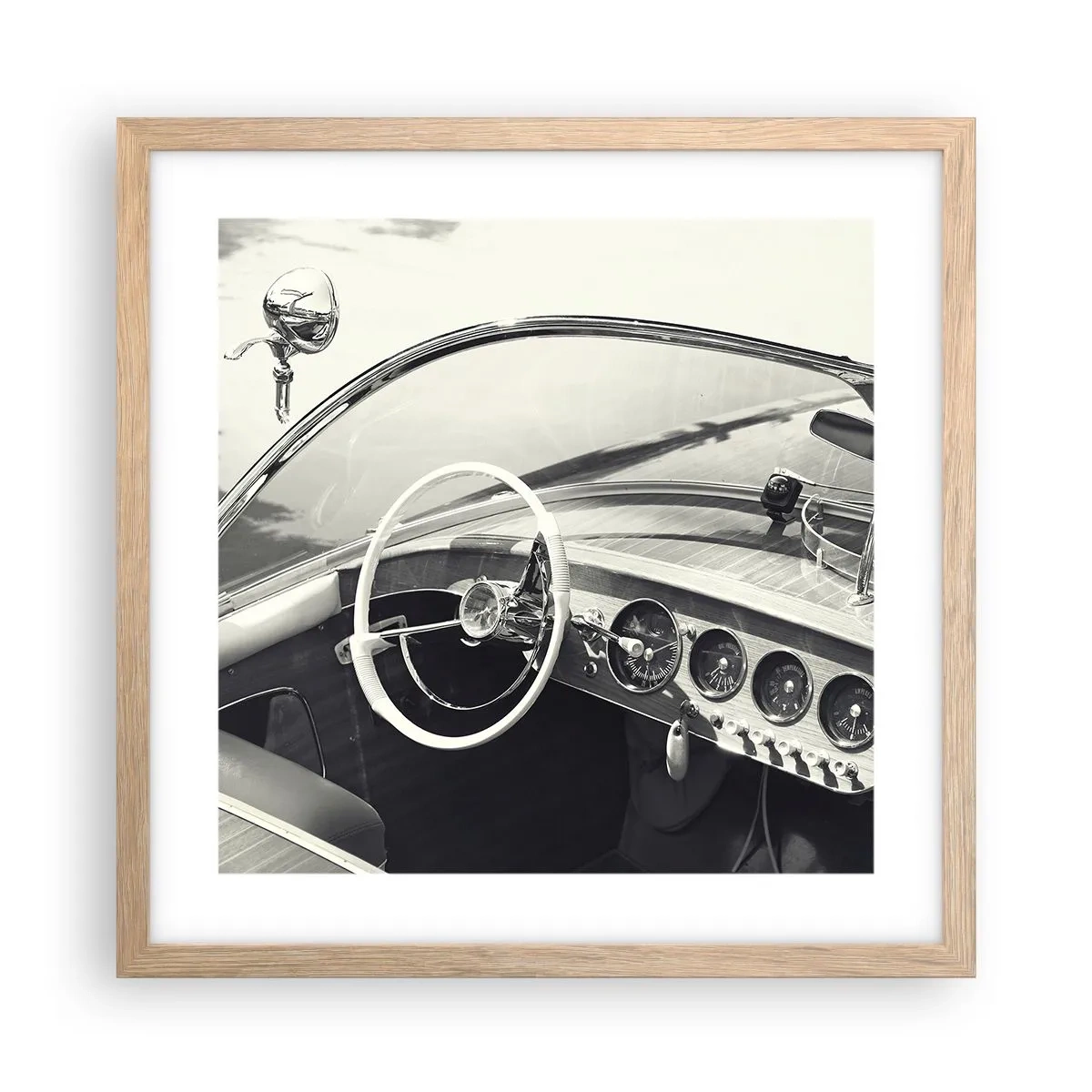 Poszter világos tölgy keretben - Időjárás a gazdagoknak - 40x40 cm