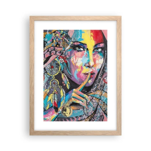 Poszter világos tölgy keretben - Maradj csendben, amíg meg nem érted - 30x40 cm