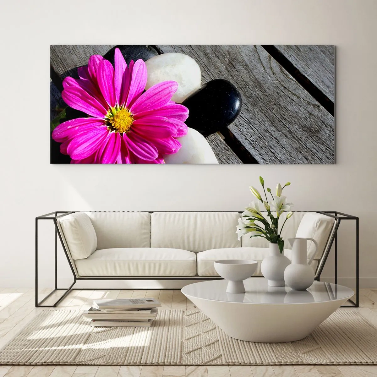 Üveg kép - Pihenés a mólón - 120x50 cm