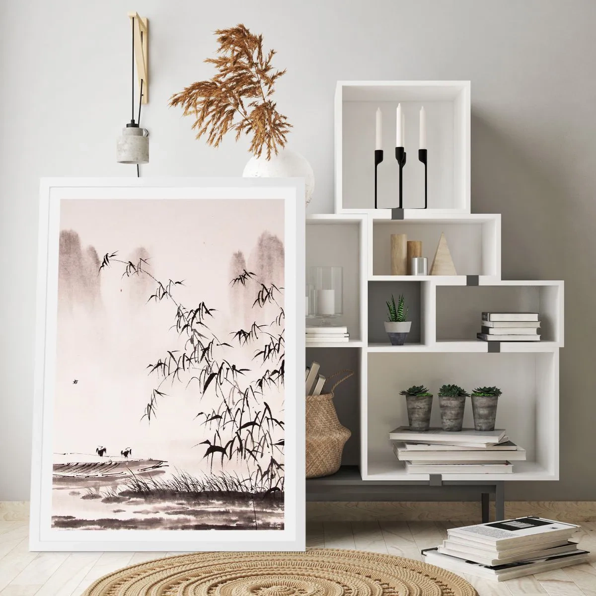 Poszter fekete keretben - A rizsföldek csendje - 50x70 cm