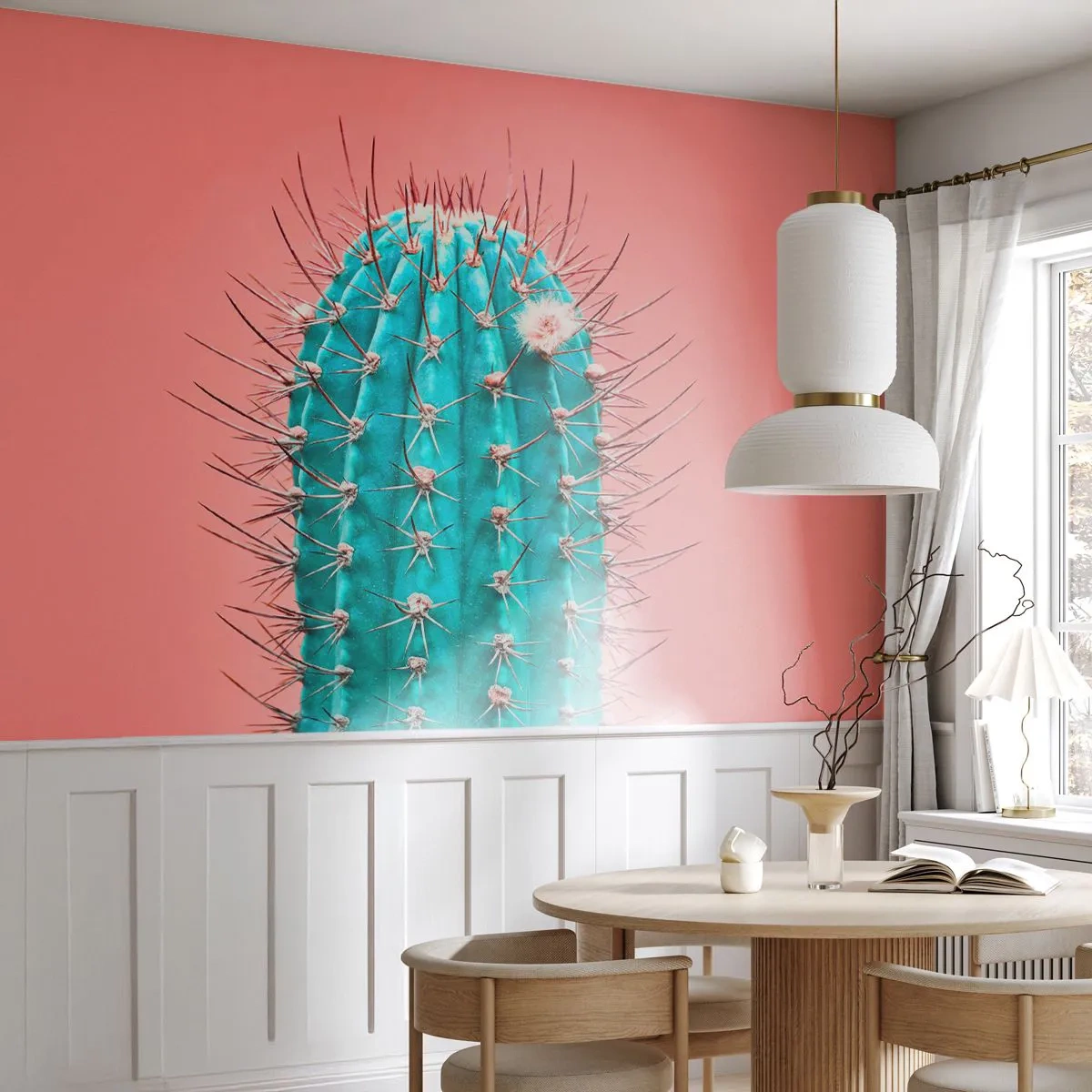 Öntapadós Fotótapéta Deluxe Sticker - Csak nézz - Kaktusz, Pasztell, Minimalizmus - 250x175 cm