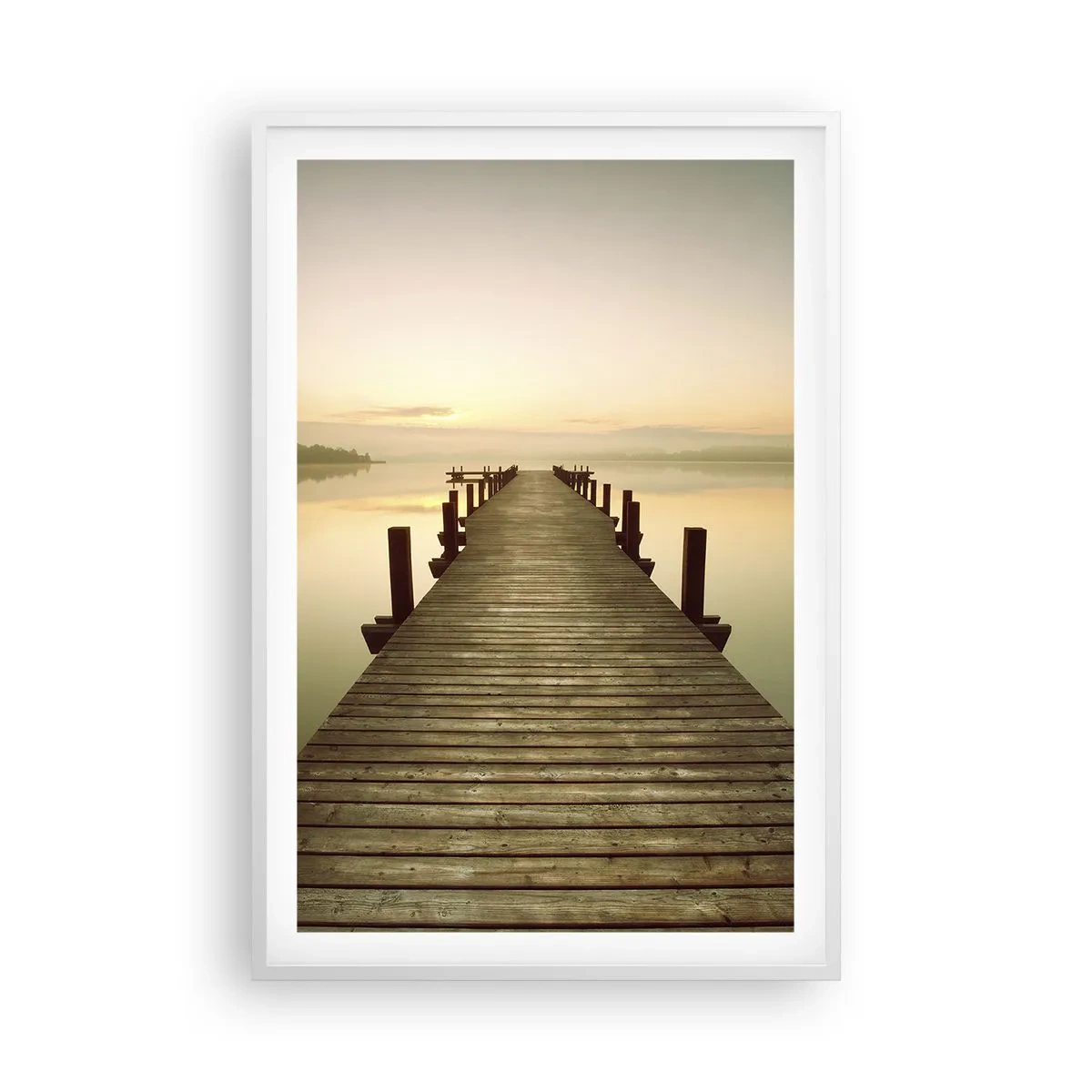 Poszter fekete keretben - Hajnal előtt, hajnal, fény - 61x91 cm