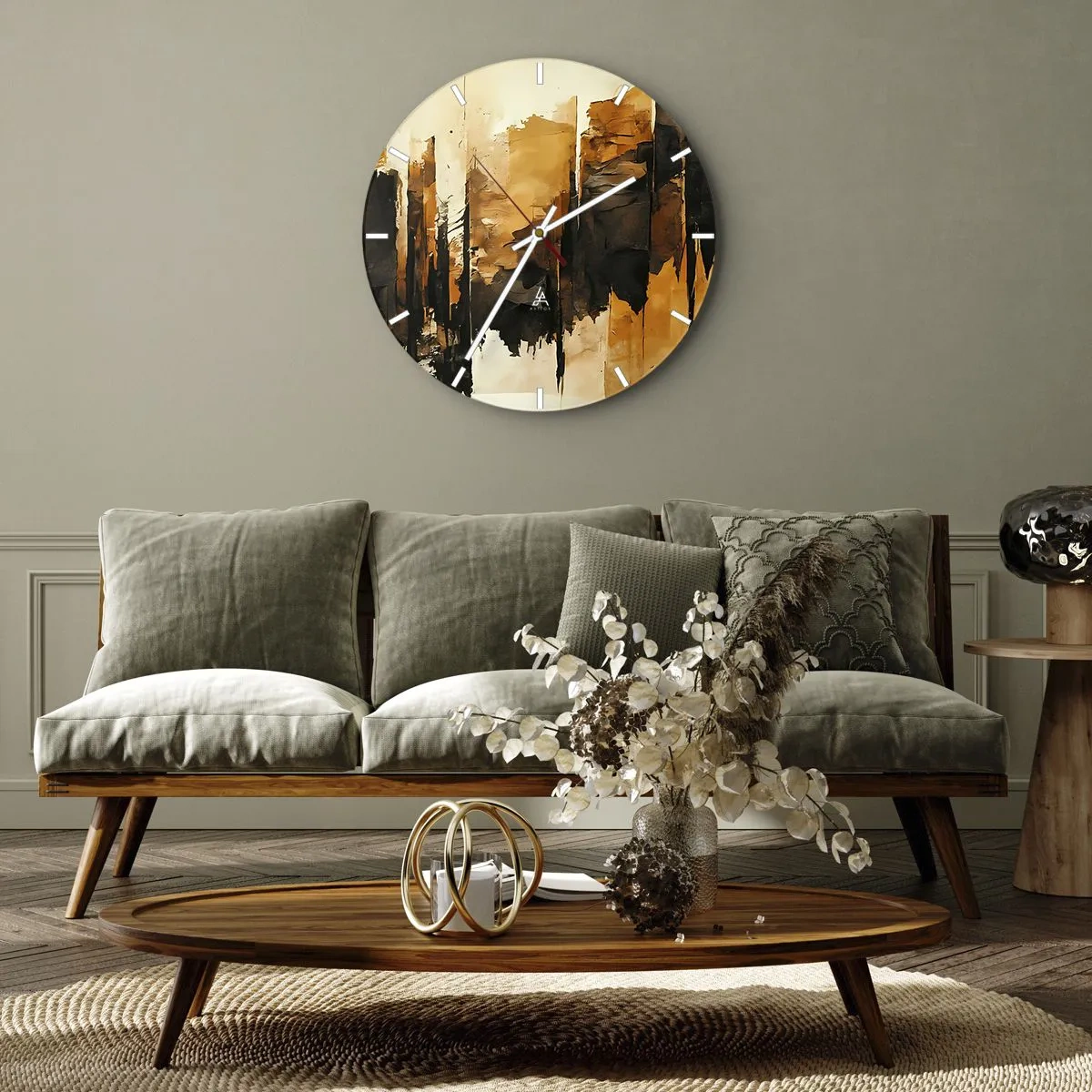 Falióra, Óra - A fekete és az arany harmóniája - 40x40 cm