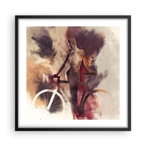 Poszter fehér keretben - Márvány formájú kerékpáros lélek - 50x50 cm
