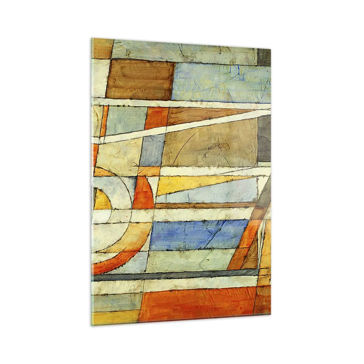 Üveg kép - Kubizmus az építkezésen - 50x70 cm