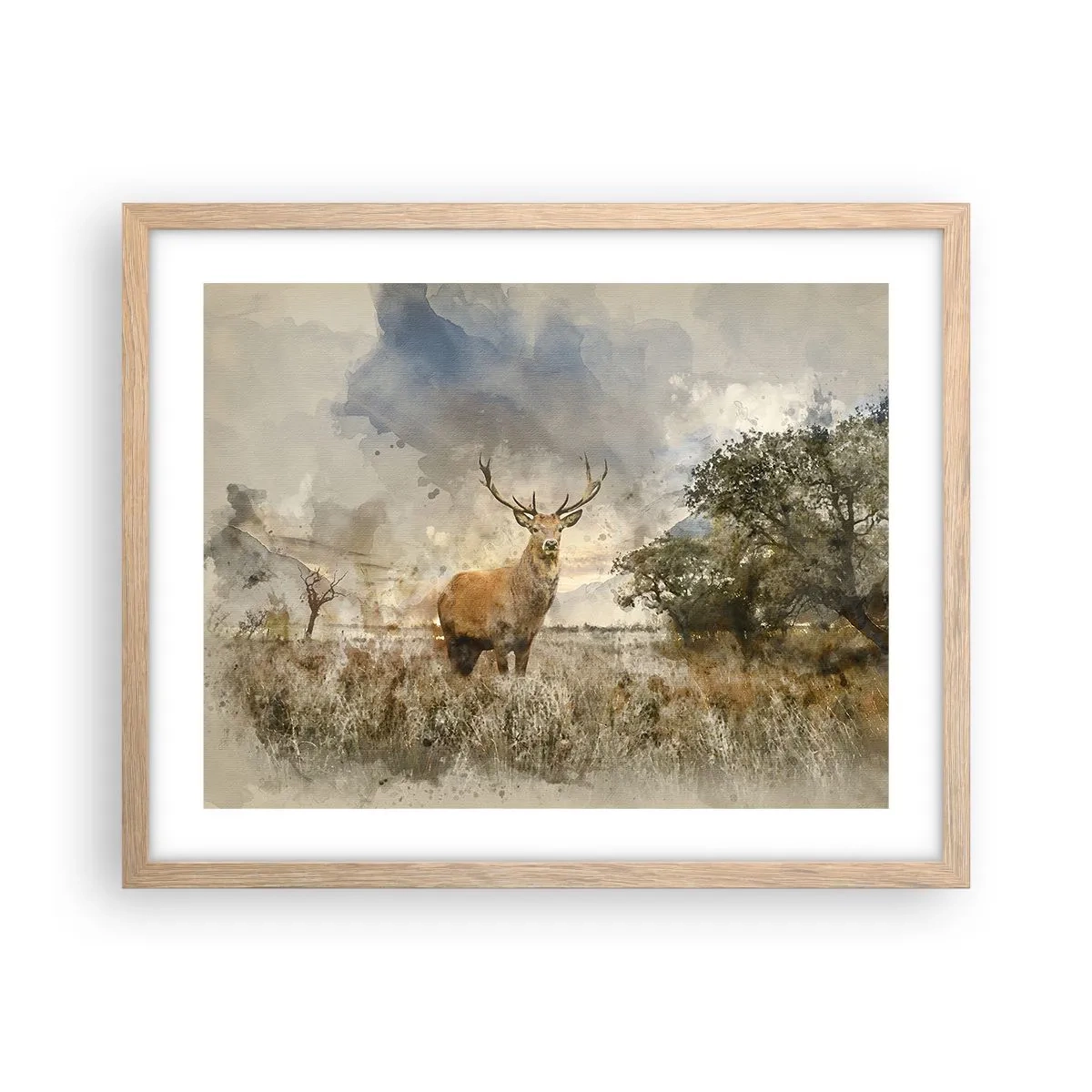 Poszter világos tölgy keretben - Becsület – erő – méltóság - 50x40 cm