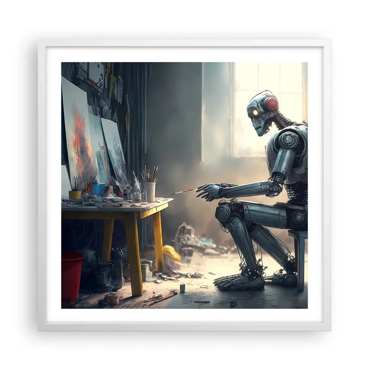 Poszter fekete keretben - Az alkotás aktusa - 60x60 cm