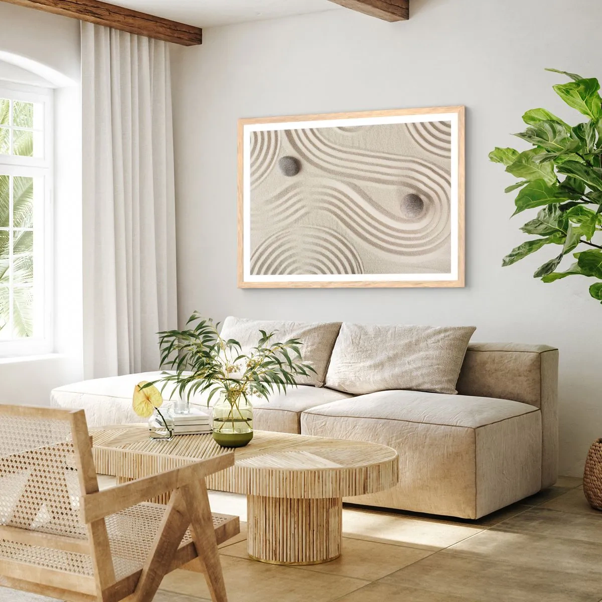 Poszter világos tölgy keretben - A meleg érintése - 91x61 cm