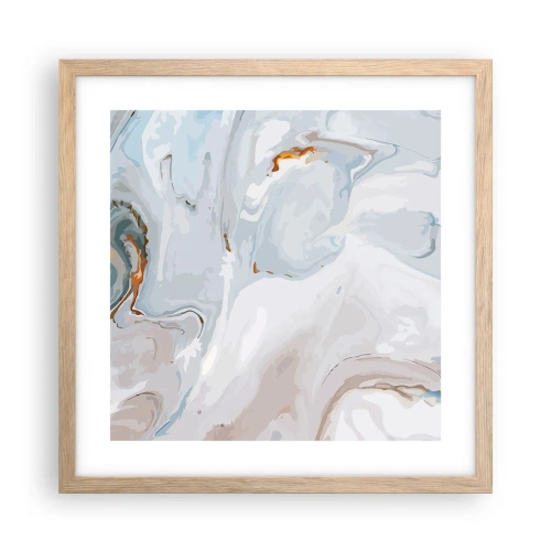 Poszter világos tölgy keretben - Felhabzott fehér - 40x40 cm