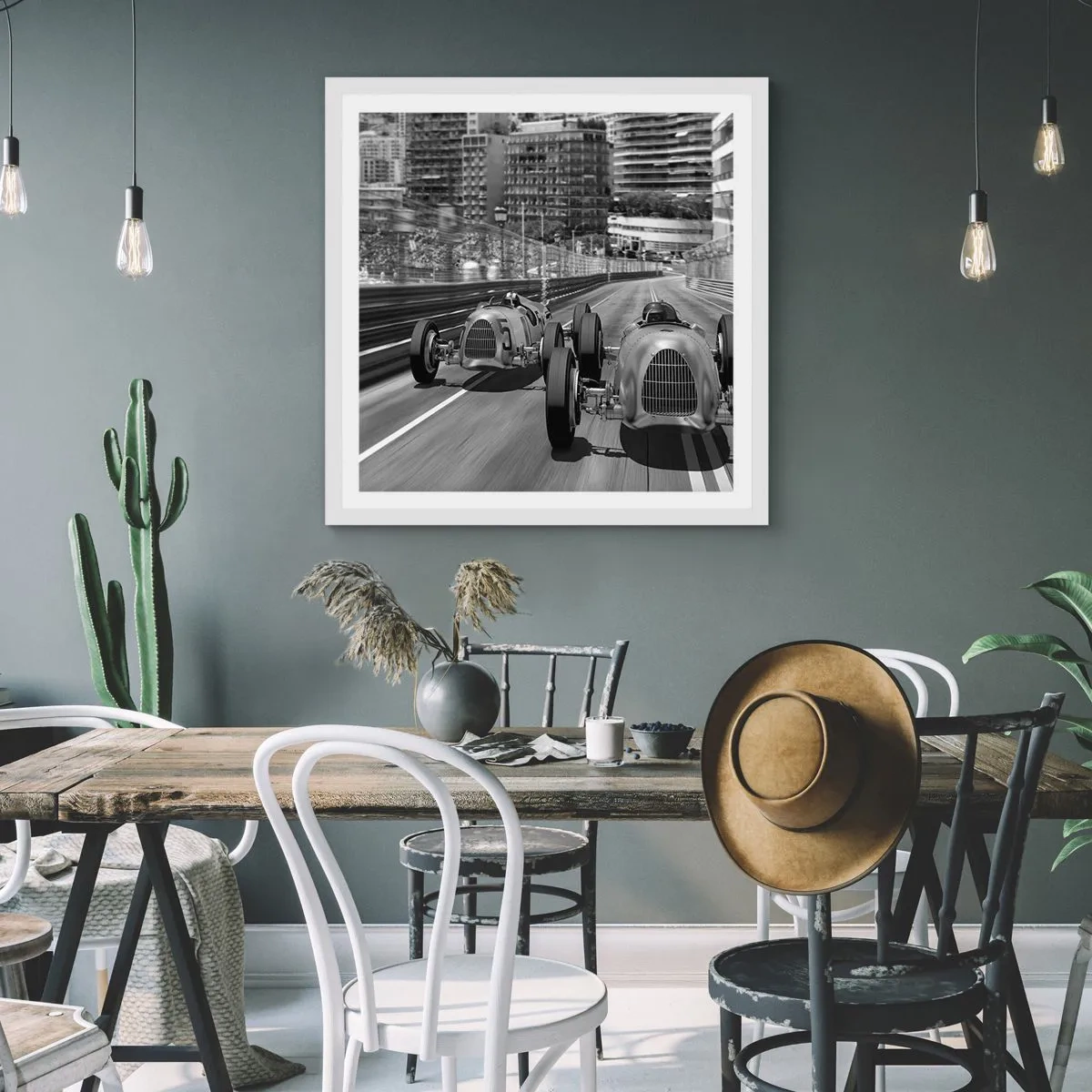 Poszter fekete keretben - Réges-régen Monte Carlóban - 40x40 cm