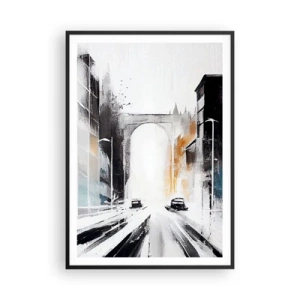 Poszter fehér keretben - Várostanulmány: építészet és mozgás - 70x100 cm