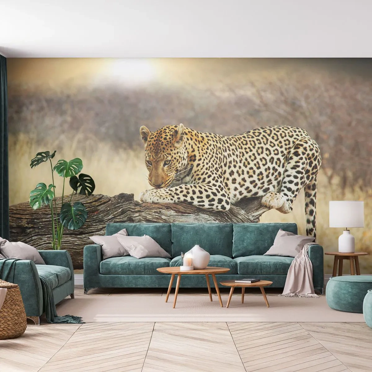 Fotótapéta Premium Sand - A magam útjait járom - Állatok, leopárd, Afrika - 100x70 cm