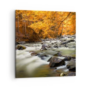 Vászonkép - Egy patak az aranyerdőben - 50x50 cm