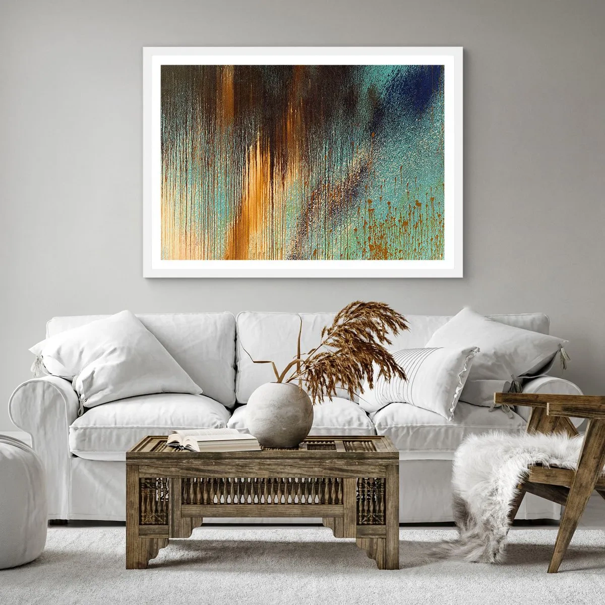 Poszter fekete keretben - Egy nem véletlen színes kompozíció - 60x60 cm