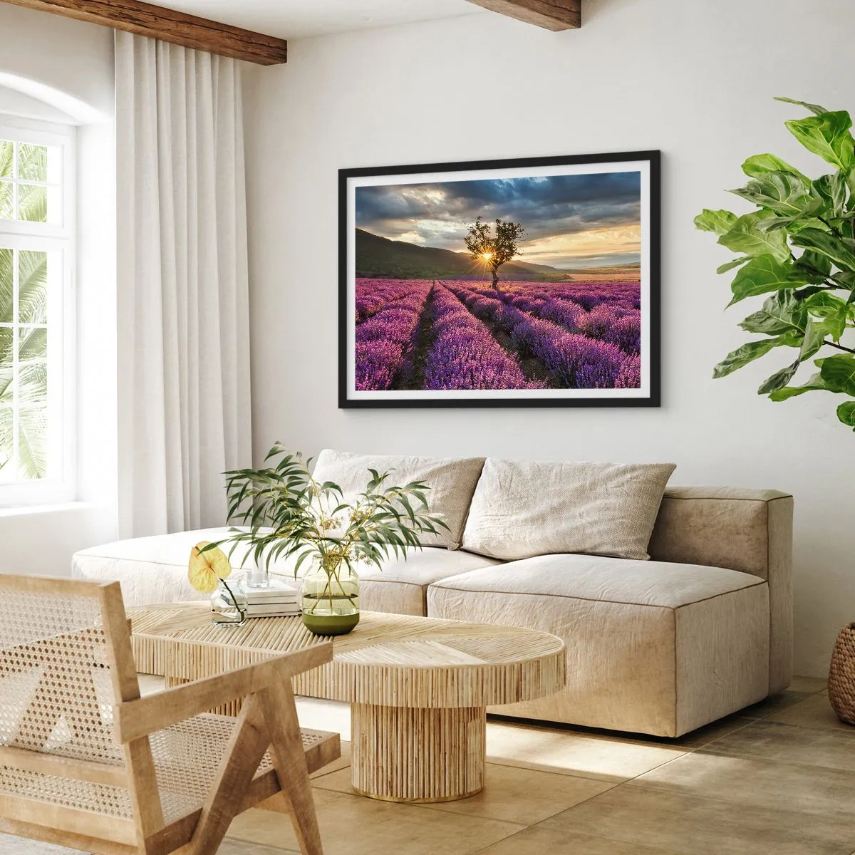 Poszter fehér keretben - Lila színű illat - 70x50 cm