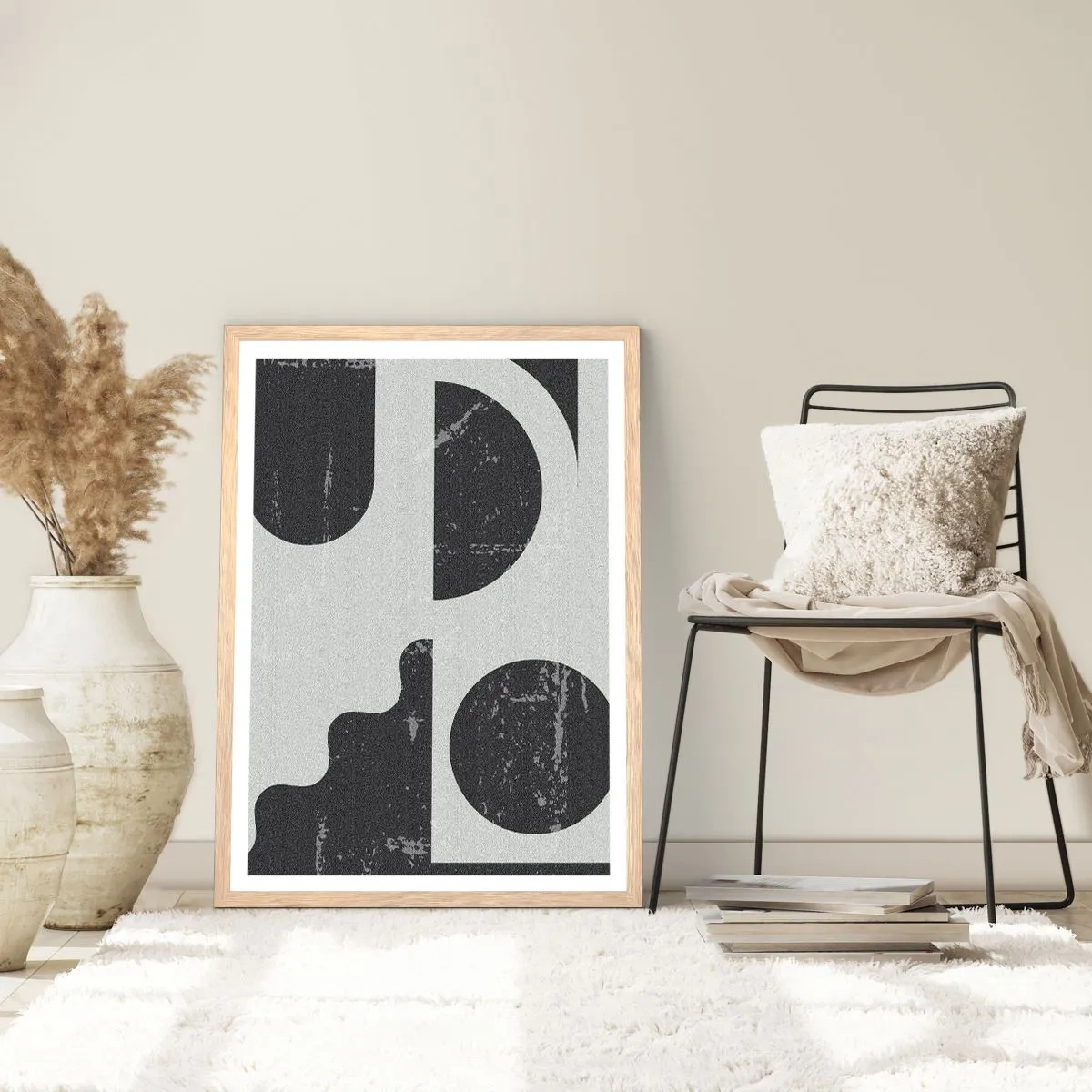 Poszter világos tölgy keretben - Kompozíció fent és lent - 61x91 cm