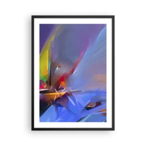 Poszter fehér keretben - Színek absztrakt játéka dinamikus kompozícióban - 50x70cm - Propellerek, mint a madár - Modern fali dekoráció nappalihoz és hálószobához ARTTOR