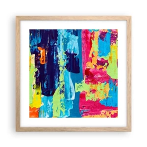 Poszter világos tölgy keretben - Az élet gyönyörű! - 40x40 cm