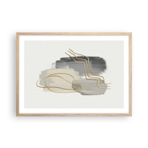 Poszter világos tölgy keretben - Létezés és mozgás - 70x50 cm
