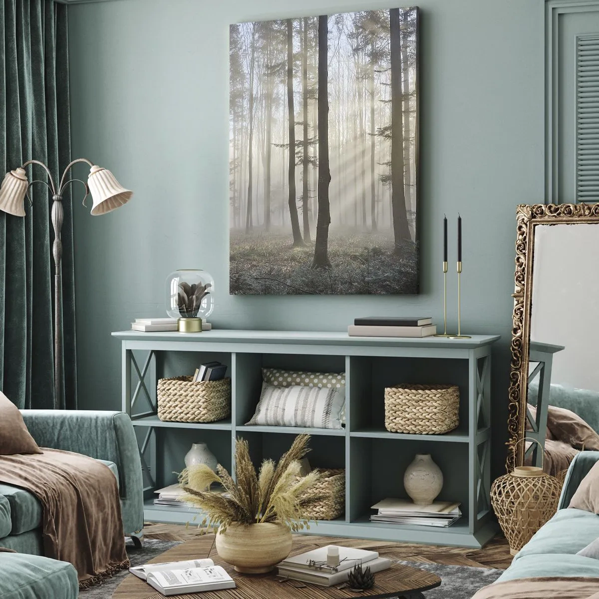 Vászonkép - A köd is felébredt - 45x80 cm