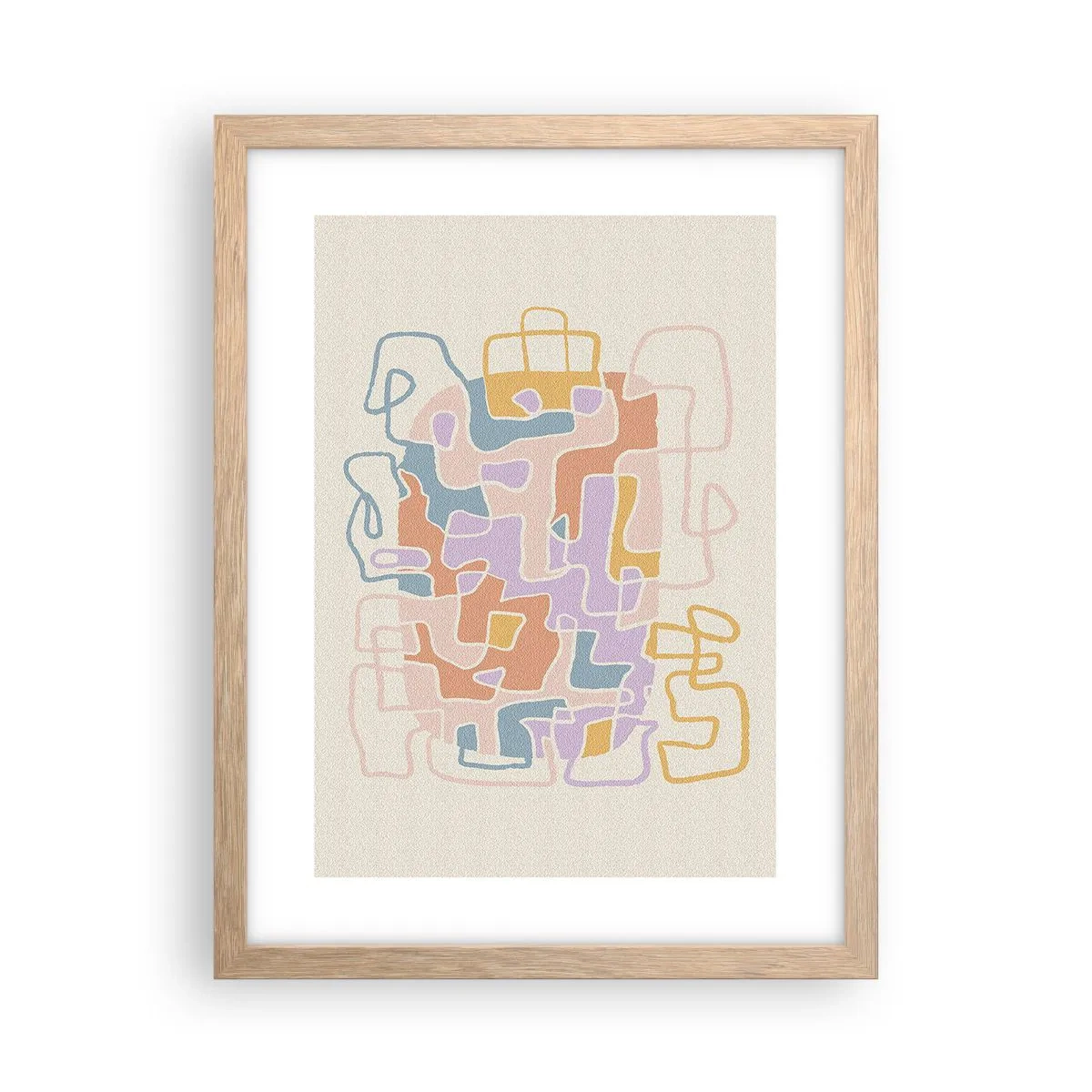 Poszter világos tölgy keretben - Labirintus - egy örömteli kaland - 30x40 cm