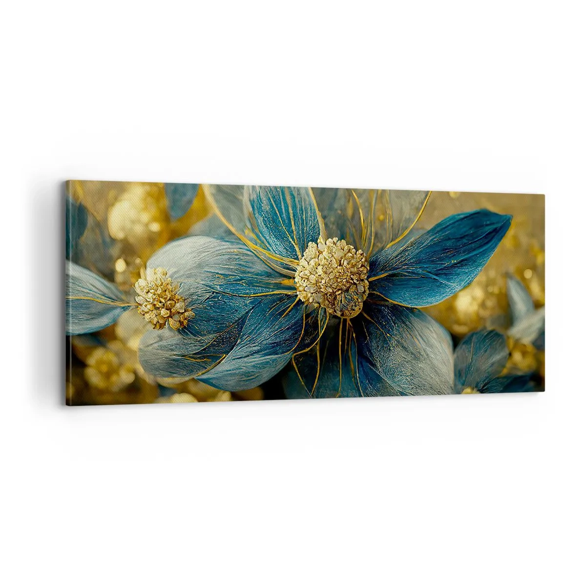 Vászonkép - Aranyló virág - 100x40 cm
