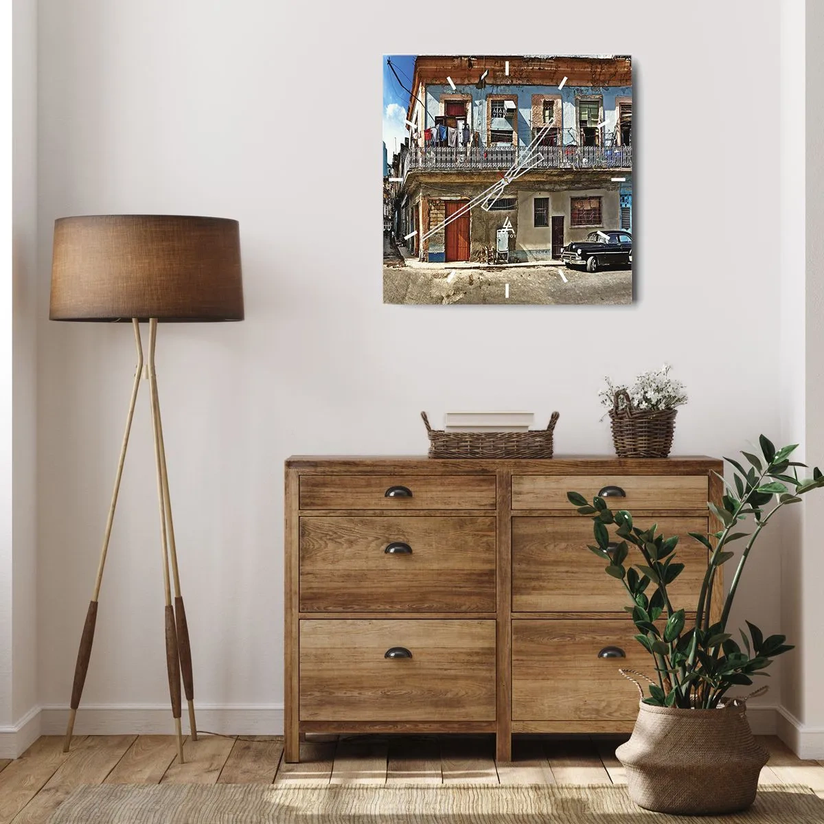 Falióra, Óra - Havannai hangulat - 40x40 cm