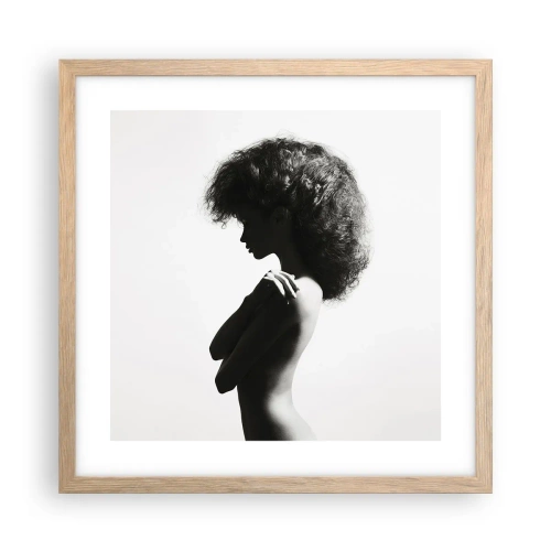 Poszter világos tölgy keretben - Mint virág a karcsú száron - 40x40 cm