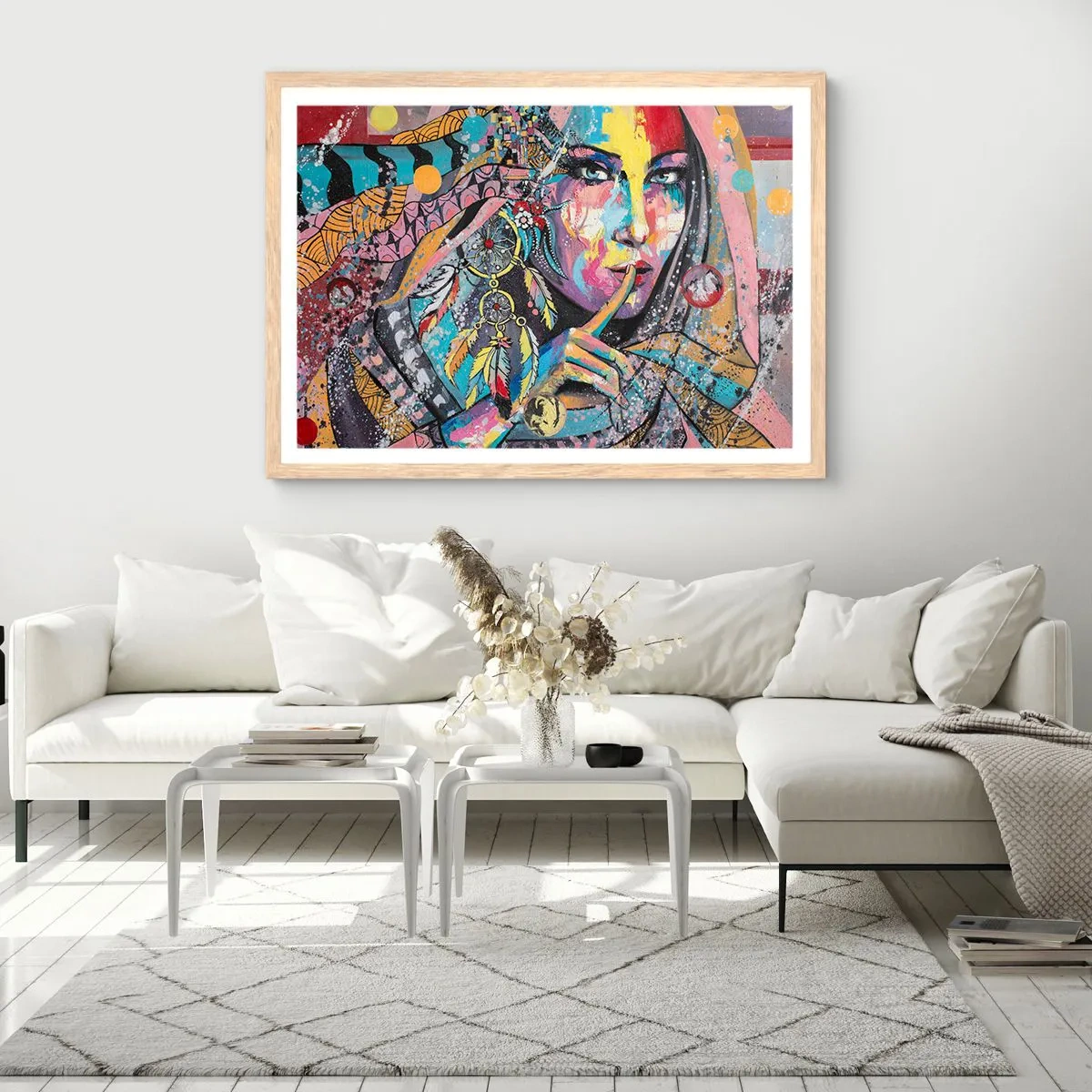 Poszter világos tölgy keretben - Maradj csendben, amíg meg nem érted - 40x30 cm