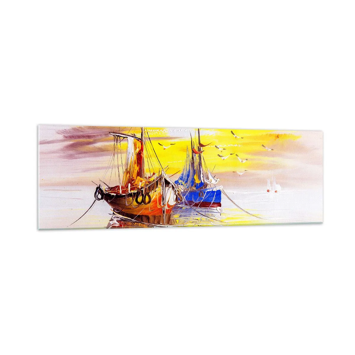 Üveg kép - Megérdemelt pihenés a kikötőben - 160x50 cm