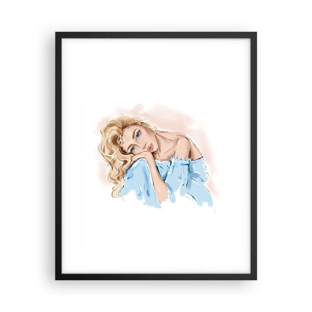 Poszter fehér keretben - Álmodozó a kékben - 40x50 cm