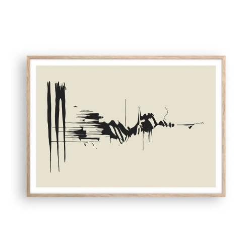 Poszter világos tölgy keretben - Sietős absztrakció - 100x70 cm