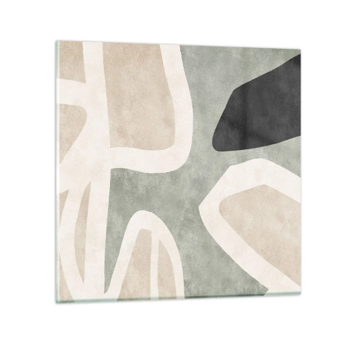 Üveg kép - Kompozíció fekete témával - 30x30 cm